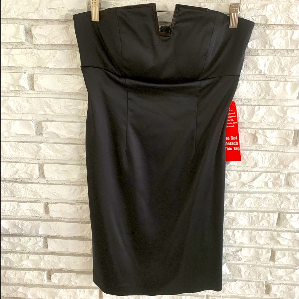 New Calvin Klein Strapless Satin Stretch Dress Sz 4 - Picture 2 of 12